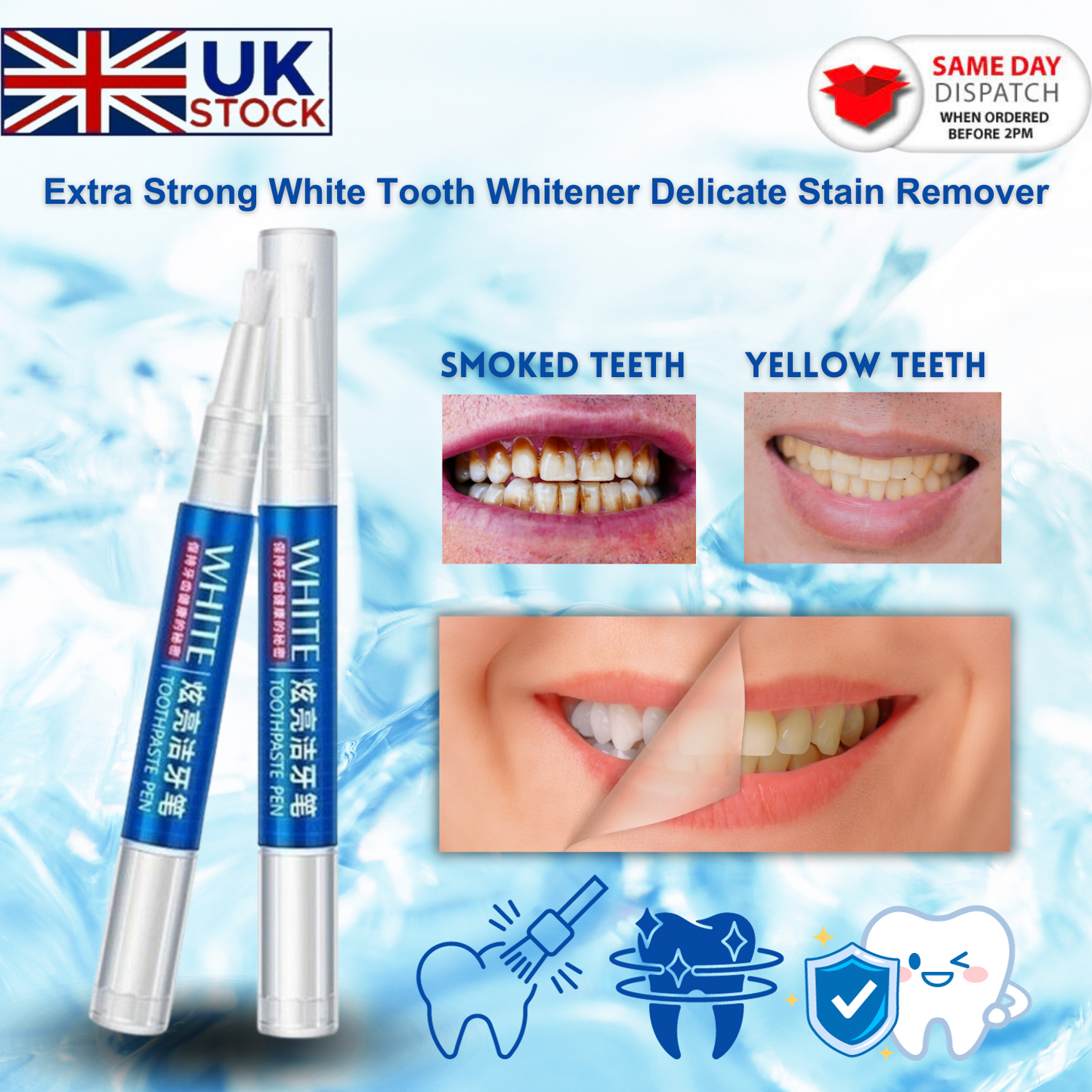 Teeth Whitening Gel Pen Extra Strong White Tooth Whitener Delicate Stain Remover